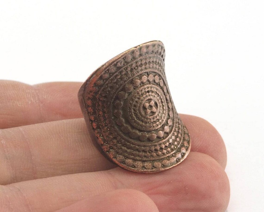 Adjustable Ring Antique Copper Plated brass (16mm 5US inner size) 3717 27mm
