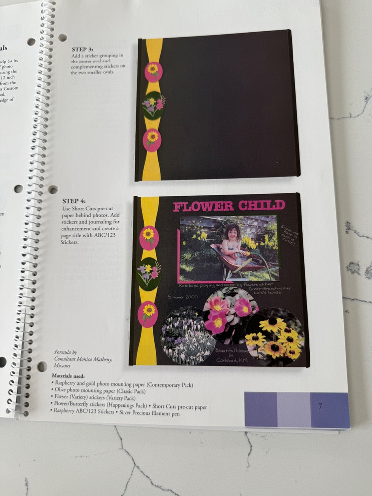 Creative Memories Fast Formulas Third Edition w/Journaling Box Section Layouts