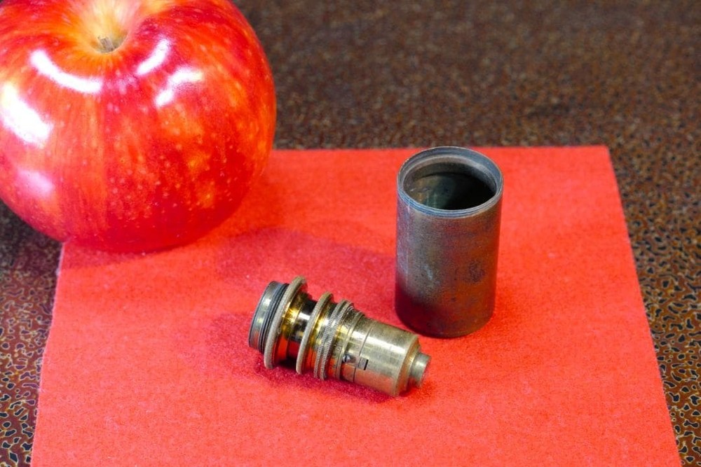 microscope antique Beck's 4/10-in Correction Device-Equipped Objective Lens 1865