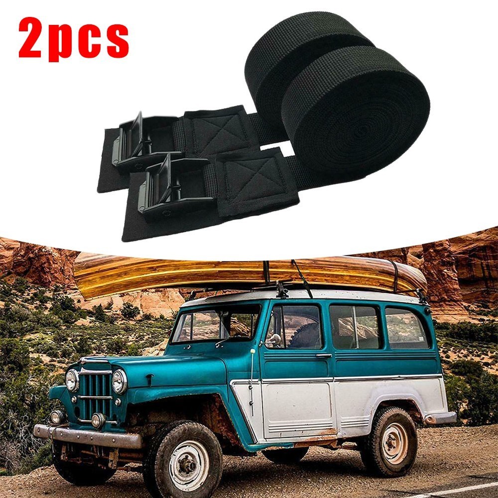Tie Straps Luggage Black Polyester Webbing Surfboard 1 Pair High Quality