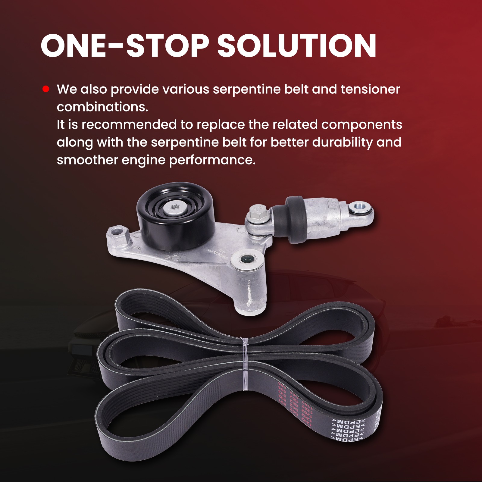 Fabric Faced Serpentine Belt 6PK2225 for Chevrolet Dodge Ford GMC Jeep Mazda