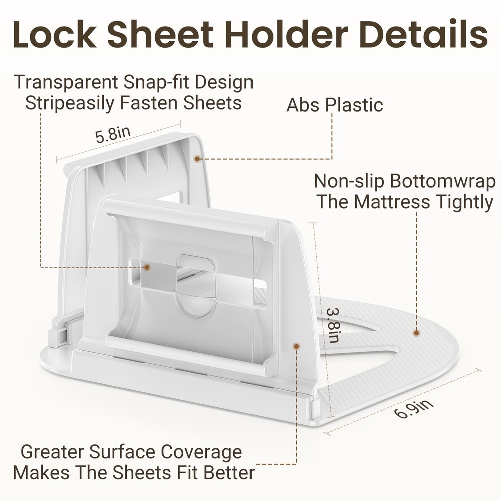 INSMART Sheet Holders - Bed Sheet Holder for Corners & Sides, Strong Elastic She