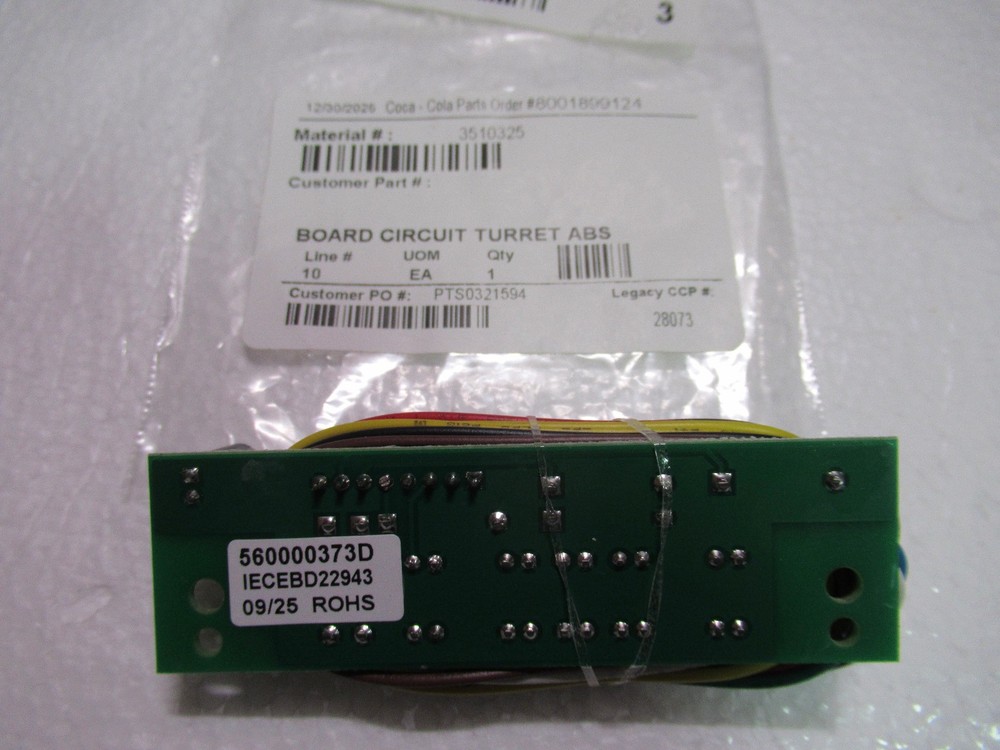 Cornelius 560000373 CIRCUIT BOARD ABS TURRET SENSOR OEM