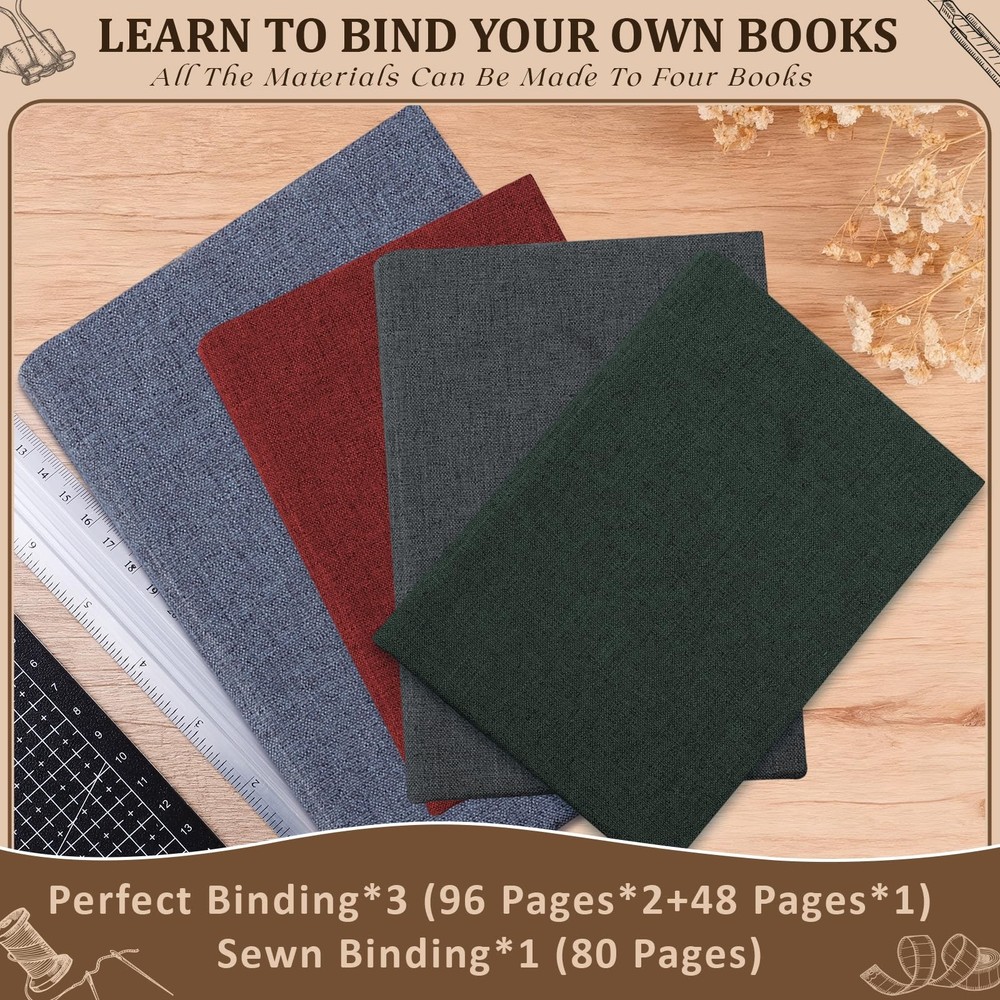 145Pcs Book Binding Kits for Beginners, Book Making Kit Bookbinding Supplies ...