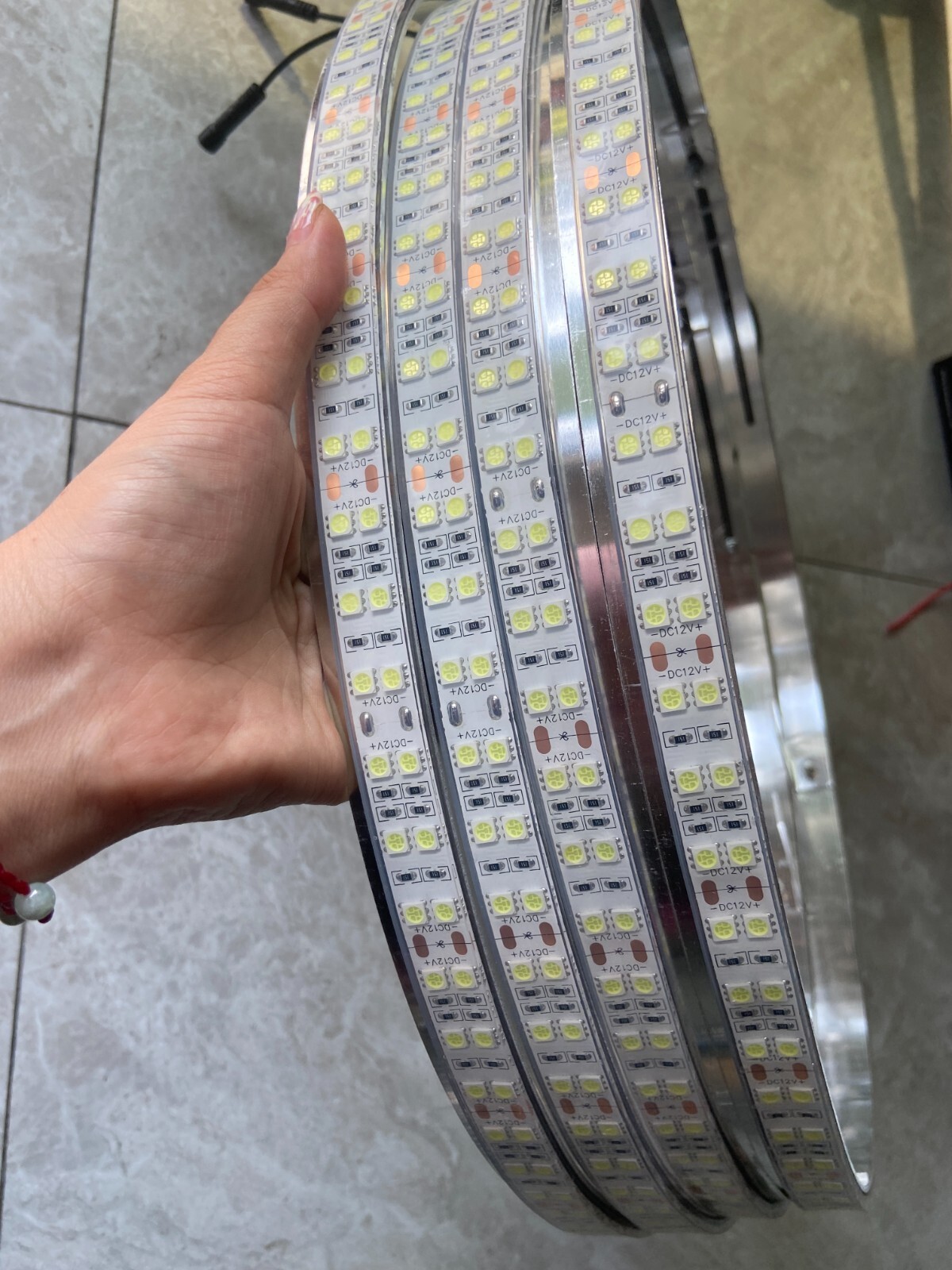 4x 15.5" DOUBLE ROW Strobe WHITE LED Trucks Wheel Rings Lights Bluetooth Control