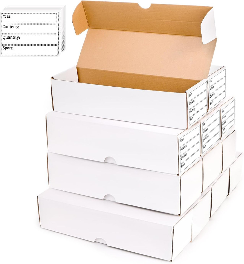 12 Pack 800-Count Trading Card Storage Box, Cardboard Storage Boxes for Baseball