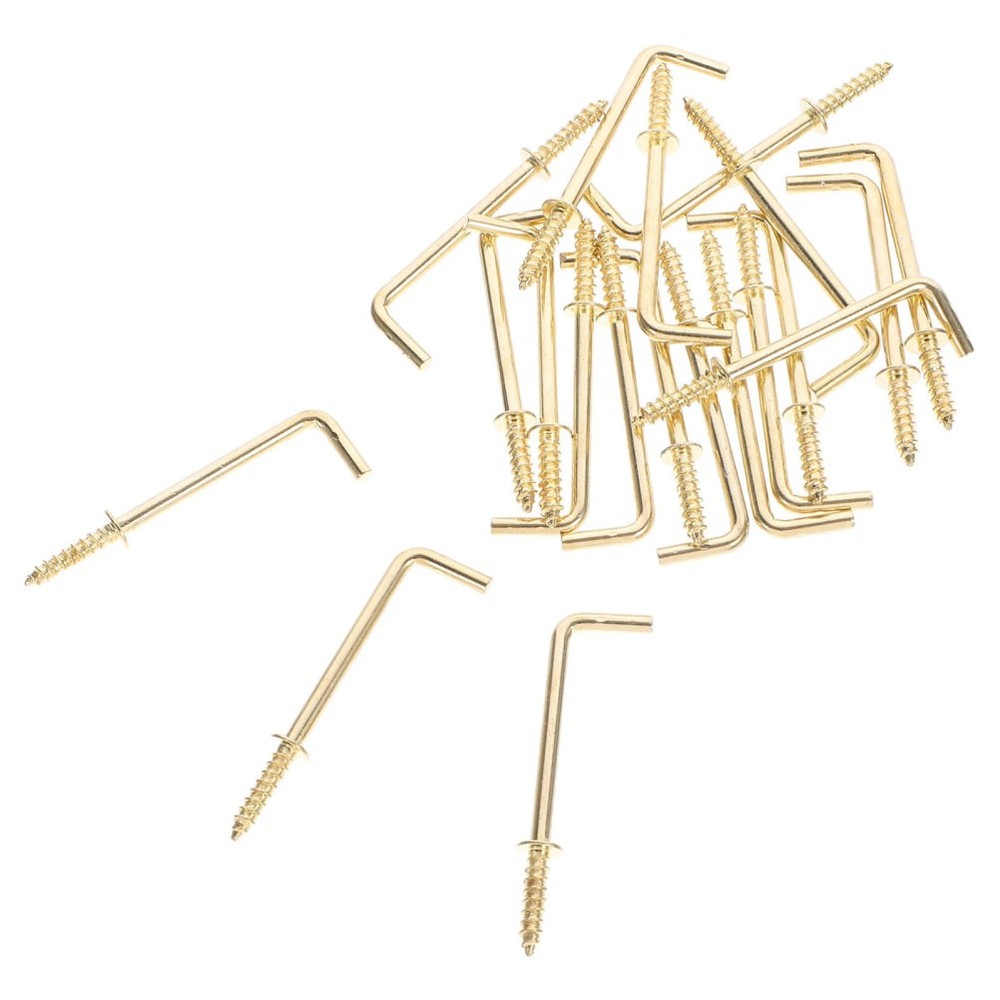 30 Pcs Right Angle Hook Hanging Hooks for Workplace Shaped Screw-in