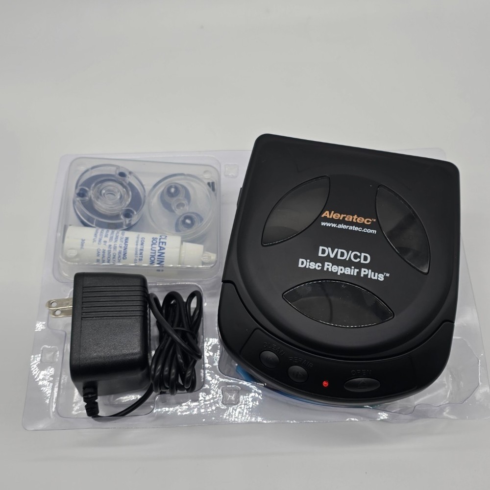 Aleratec Motorized CD/DVD Disc Repair Cleaner Scratch Remover System w/ Solution