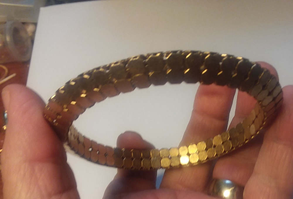 Interior 2.5" Diameter Honeycomb Design Bangle Bracelet 01-01-2026