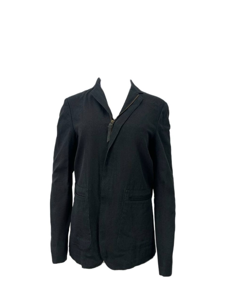 ROBERT GELLER Men's Black Collared Zip Jacket #1024 M NWT