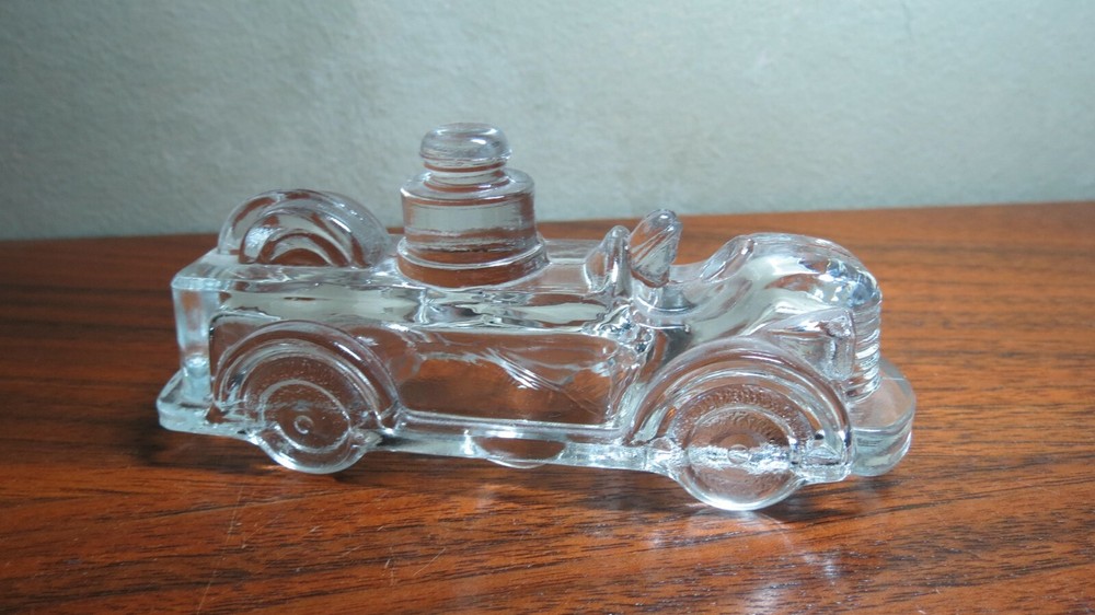 Vintage Pumper Fire Engine Glass Candy Container