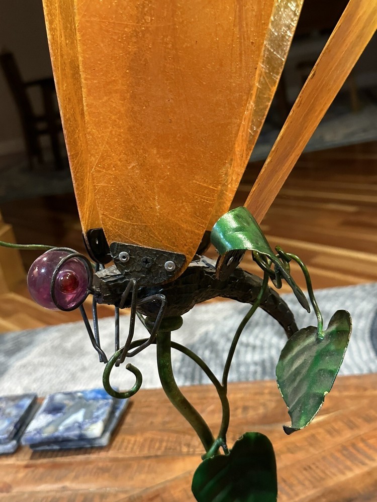 Rare Dragonfly Art Mixed Media Lamp Light