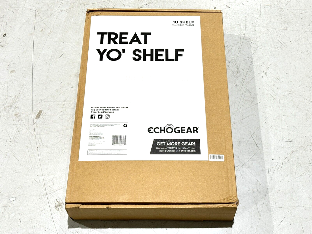 Echogear EGAV-PRAS1U12 Universal 1U Rack Shelf 25lb Max