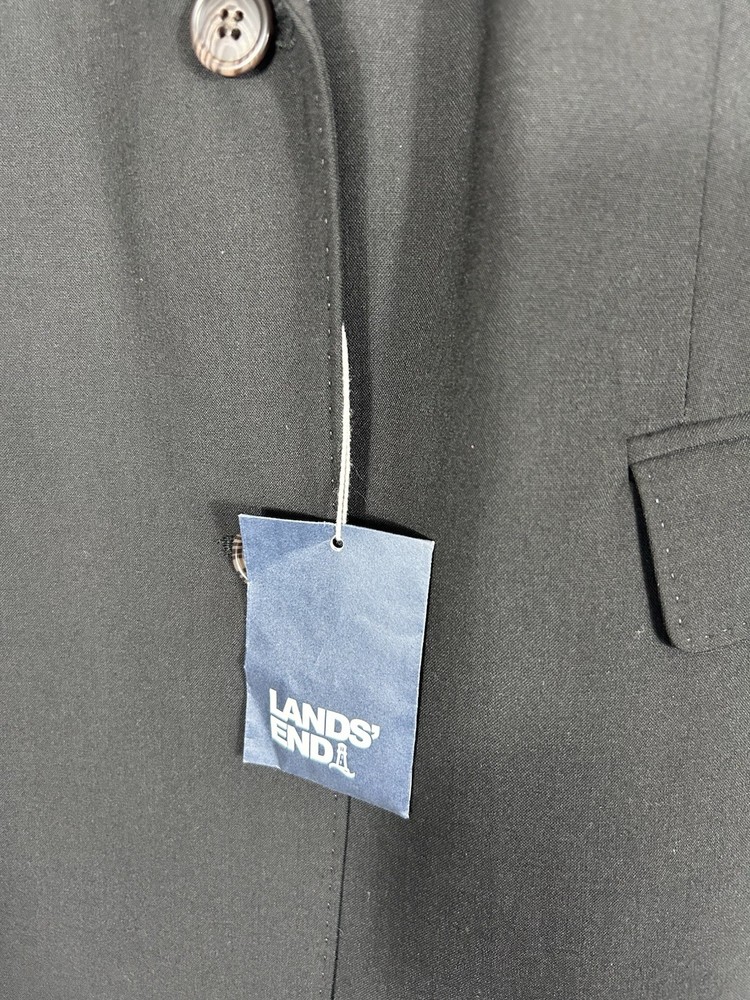 Lands’ End Womens Blazer Size 14 Black Lined One Button Career Work Corpcore NWT