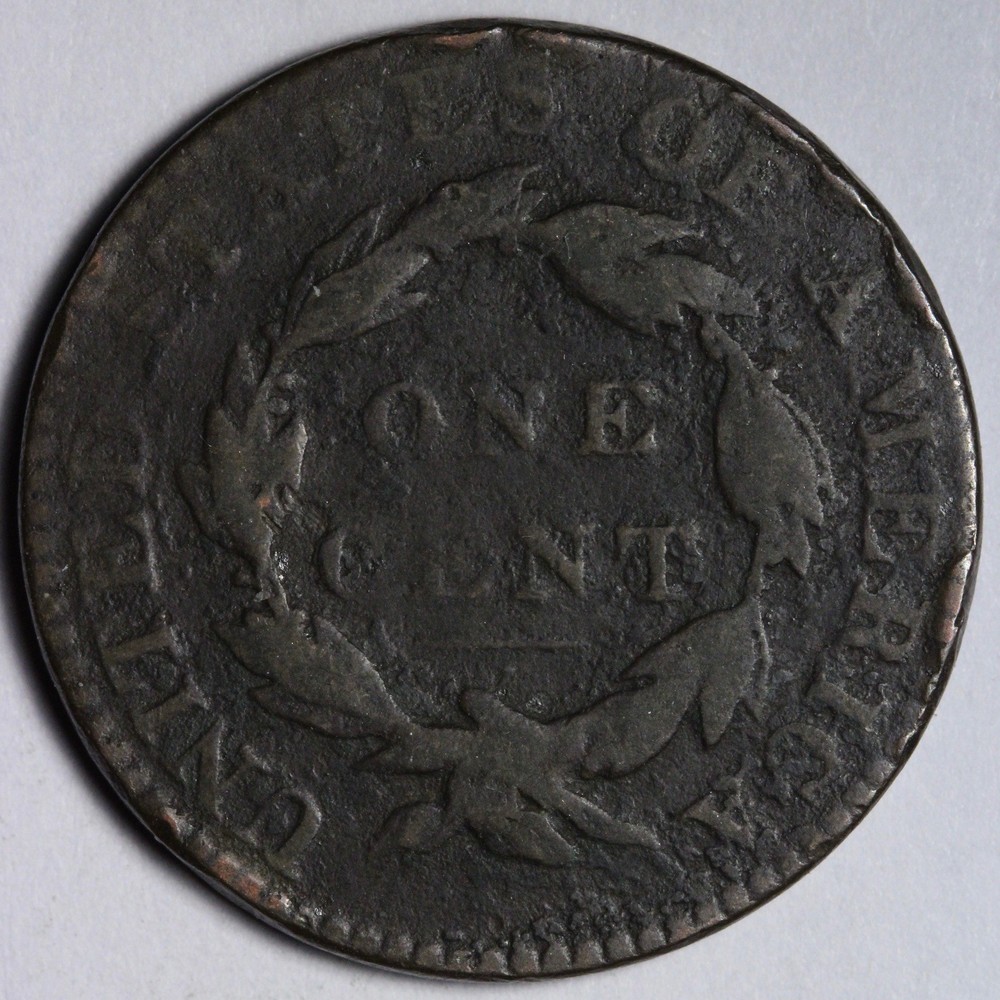 1820 Coronet Head Large Cent VG E107 OICU