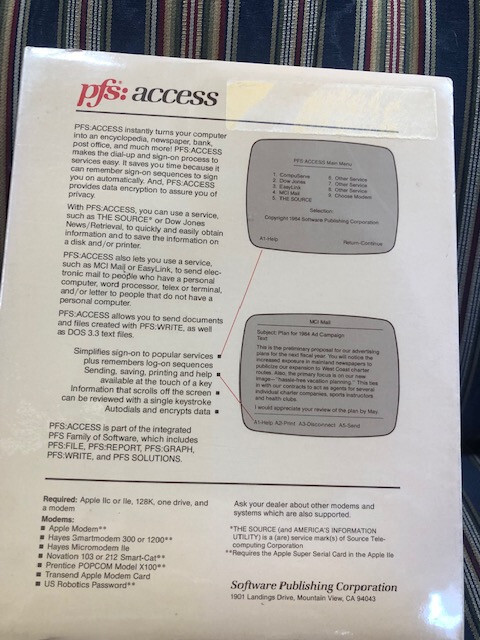 pfs: Access Communications Software For Apple IIe and IIc Manual and Software