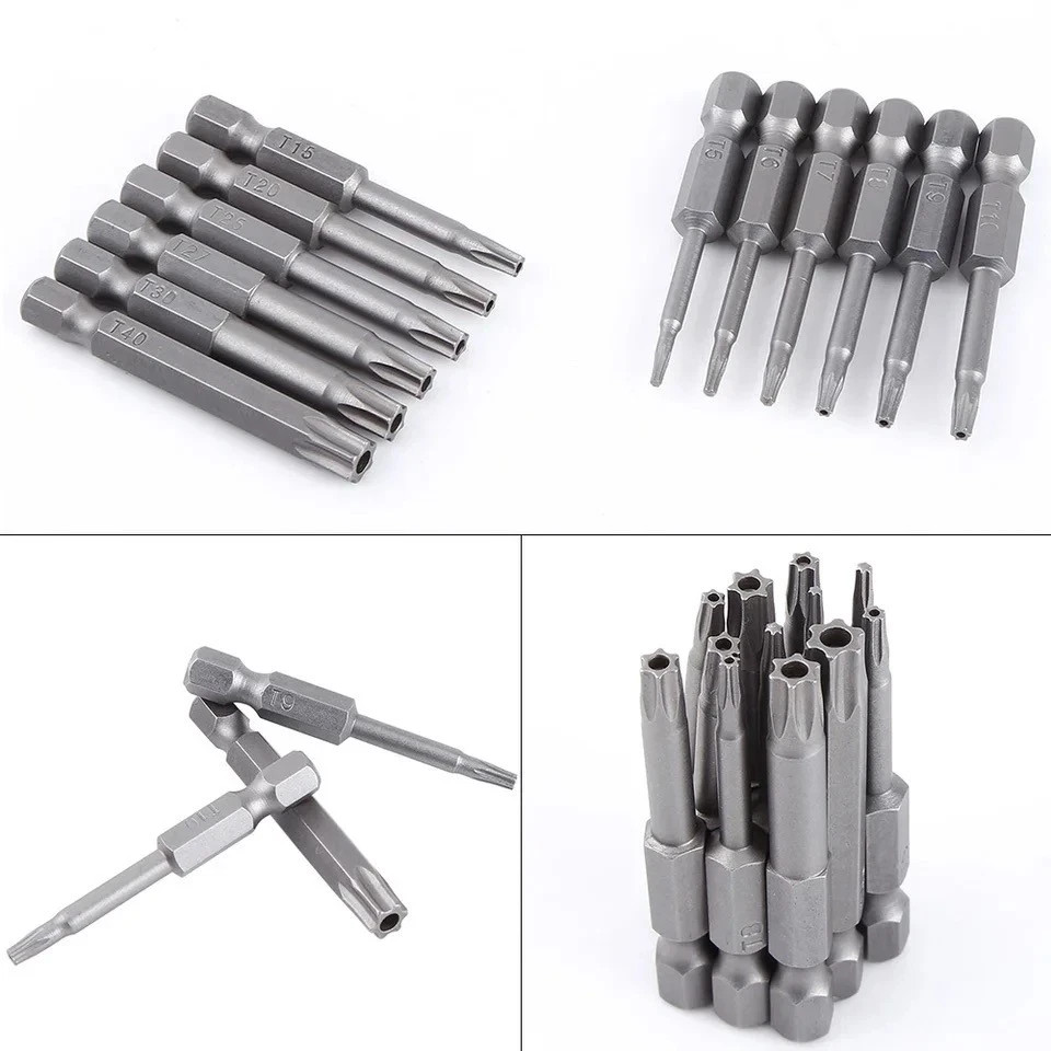 Security Torx Bit Set + Hex Key Allen Bit Set - For Power Drill & Impact Driver