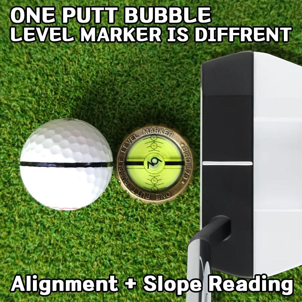 , 360Degree Golf Ball Marker & Slope Reading by Bubble Angle Alignment Tool S...