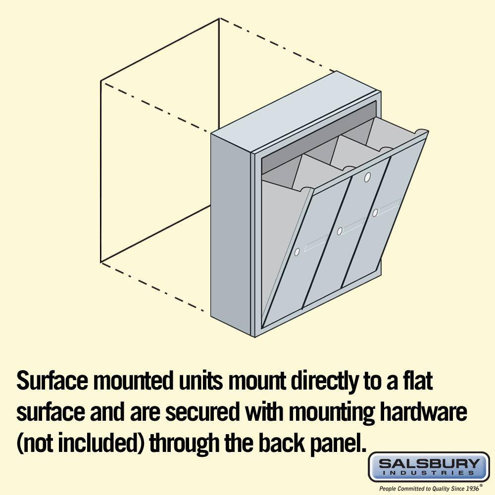 Aluminum Surface-Mounted USPS Access Vertical Mailbox with 3 Door