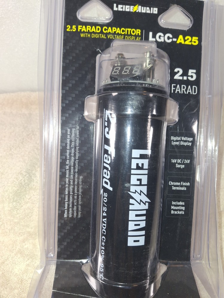 Leige Audio 2.5 Farad Capacitor With Digital Voltage Display. No Mounting...