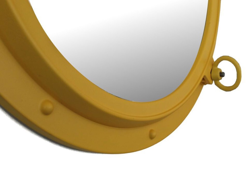 Yellow Decorative Ship Porthole Mirror 24"