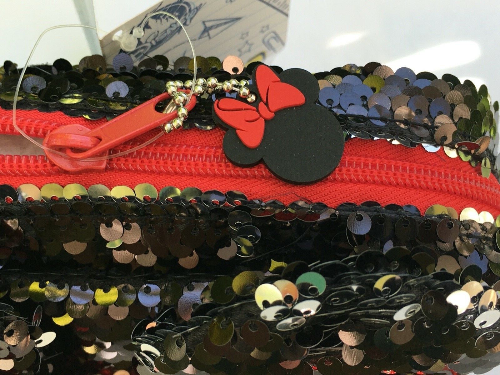 Disney Minnie Mouse Reversible Sequin Coin Purse, Cosmetic Bag, Pencil Case NWT