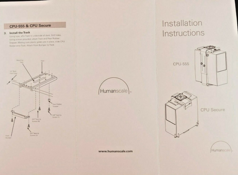 Humanscale CPU555 Desktop Computer Holders