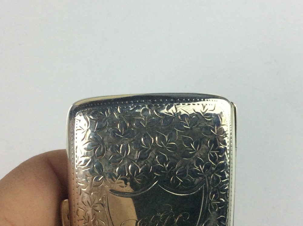 Beautiful Solid Silver Edwardian Cigarette Case Birmingham 1910 Ship Worldwide