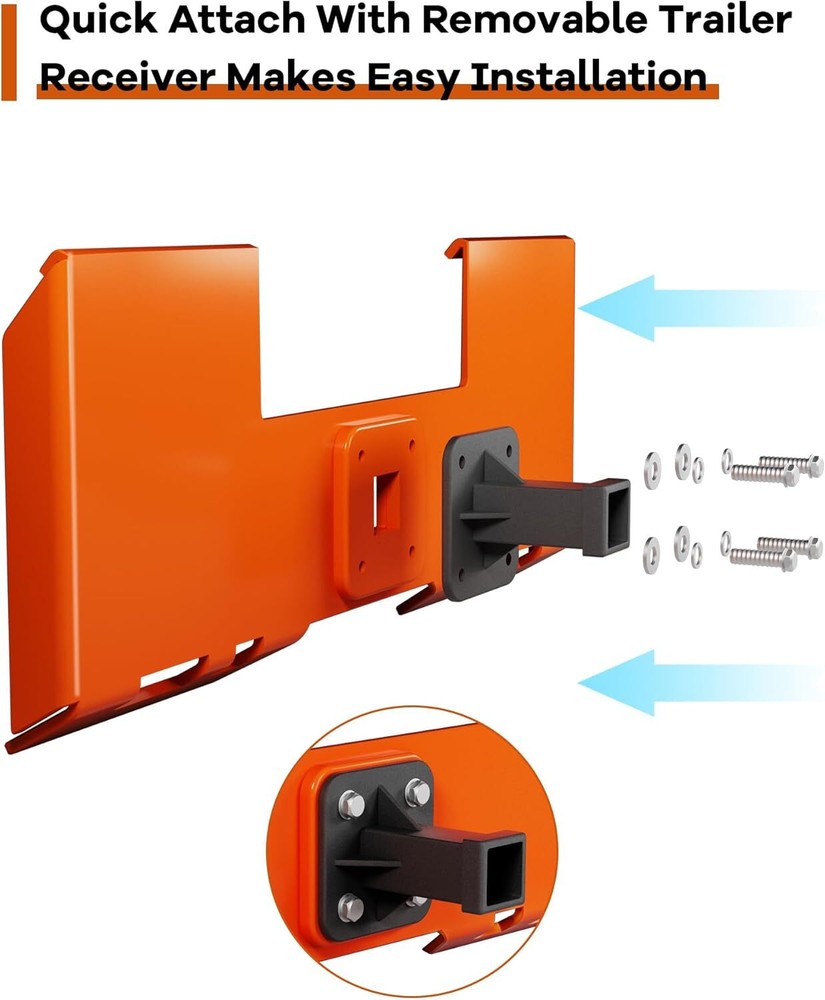 3/8" Skid Steer Mount Plate 2" Removable Trailer Hitch Receiver Attach Universal