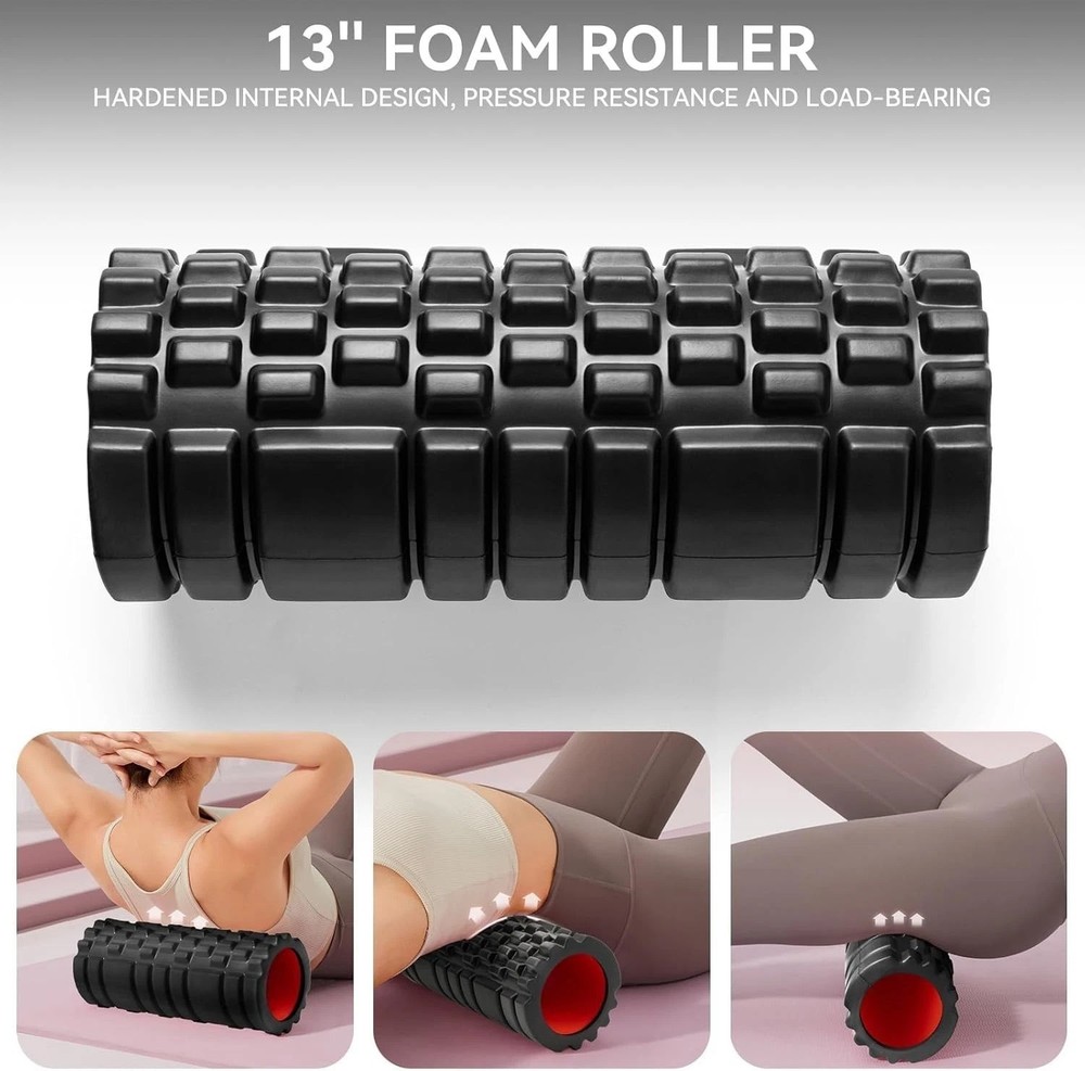 Foam Roller for Deep Tissue Massager, 13" High Density Exercise Patented Roll...