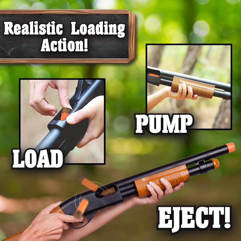 Pump Action Blaster – with Realistic Sounds and Ejecting Play Shells | Hunting R
