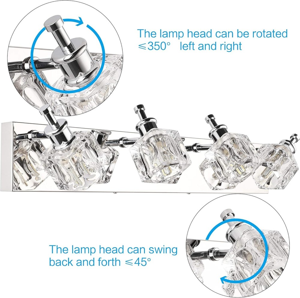 Crystal Vanity Light Bathroom Wall Fixture