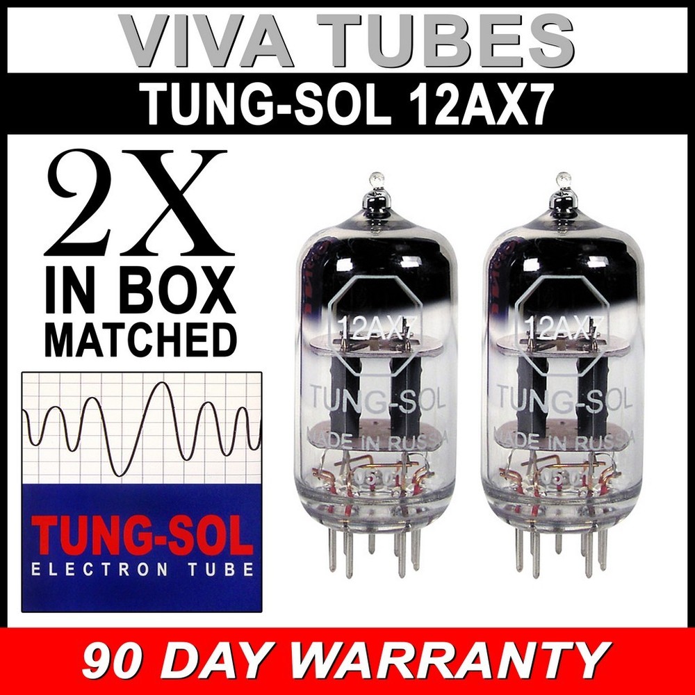New Gain Matched Pair (2) Tung-Sol Reissue 12AX7 ECC83 Tubes - Authorized Dealer