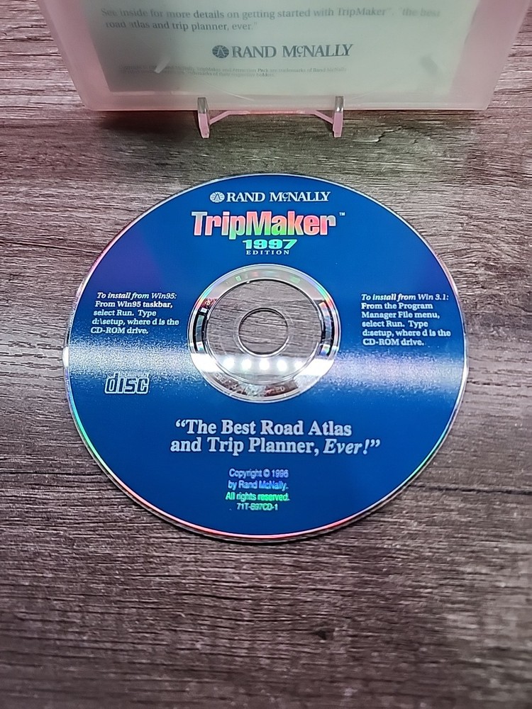 RAND McNALLY Trip Maker 1997 Edition CD-ROM w/ Manual