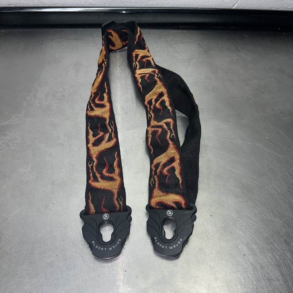 Planet Waves Locking Flame Guitar Strap Golf Wang