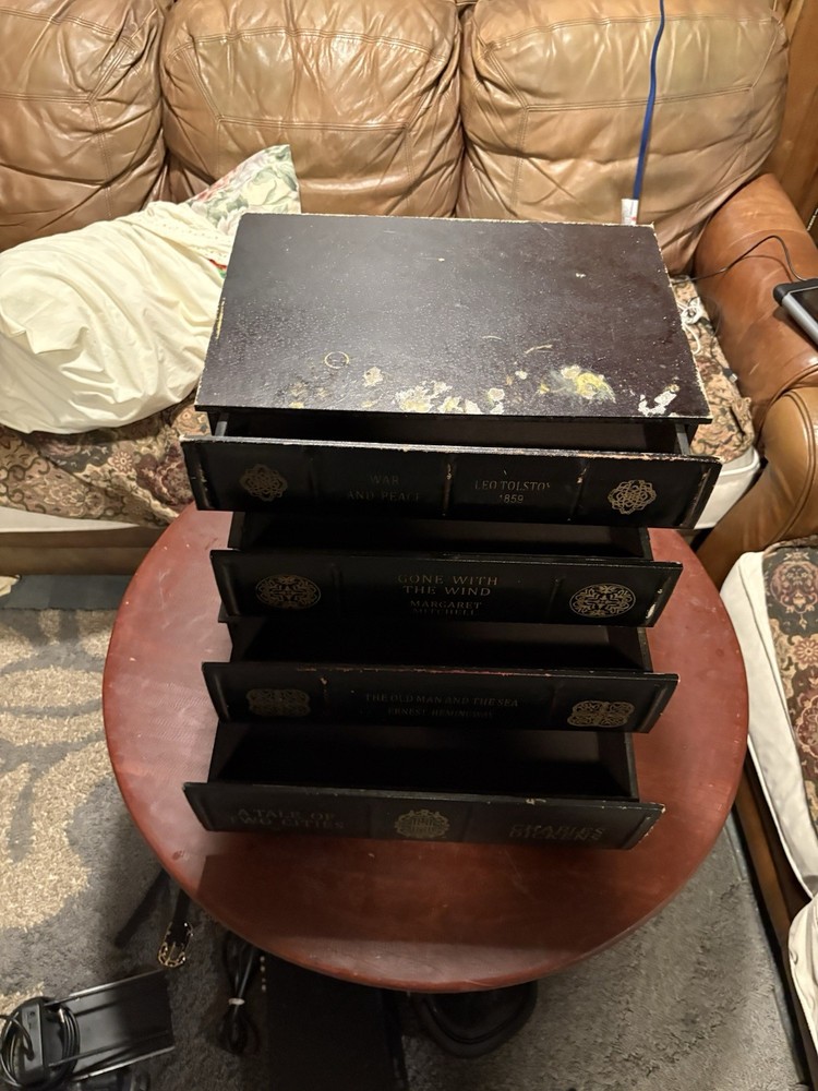Figurative Vintage Leather Stack of Books Side Table Classics Gone With The Wind