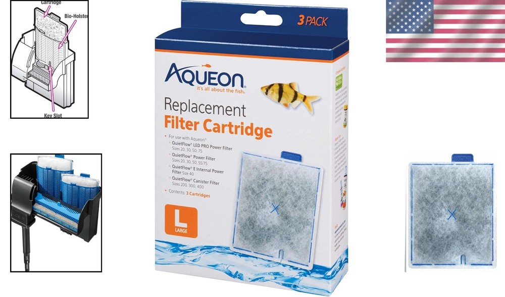 High-Performance 3-Pack Large Filter Cartridges with Even Carbon Distribution