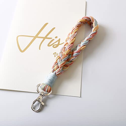XGALBLA Soft Macrame Keychain Boho Handmade Wristlet Style 7- Red Multicolore