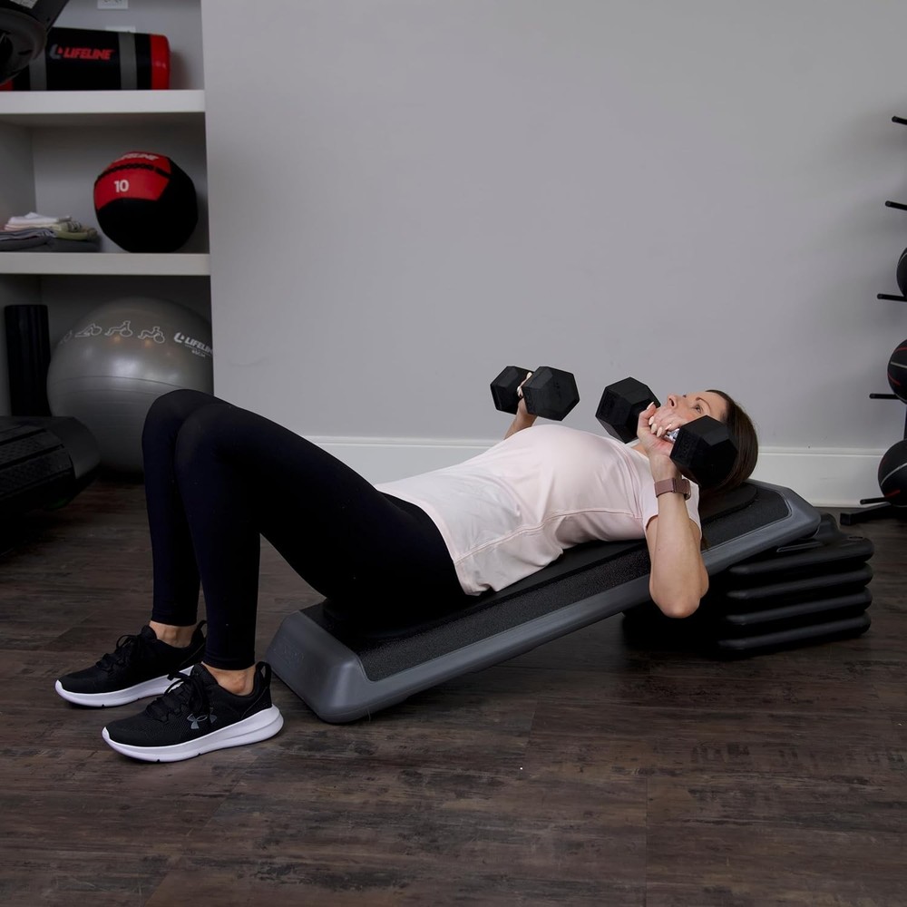 Durable Step Exercise Platform with 4 Height Options for Customizable Workouts