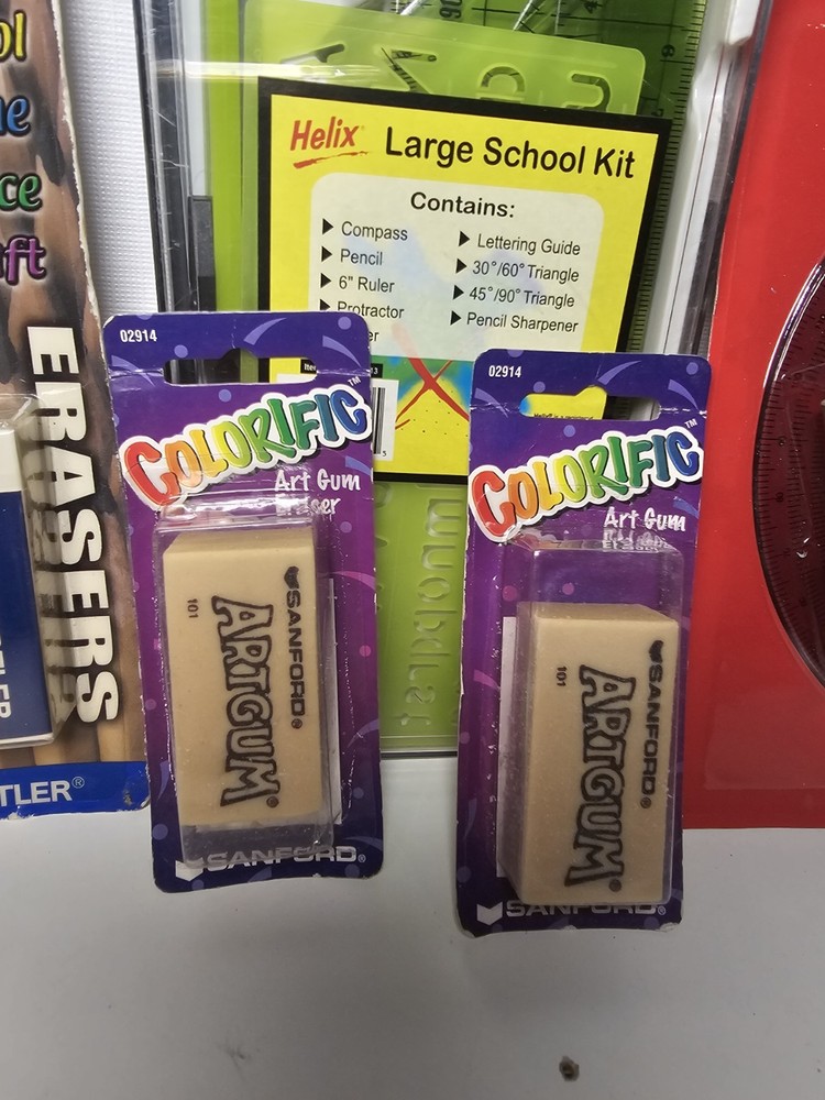 Erasers Artgum Compass Protractor Lot Colorific Staedtler