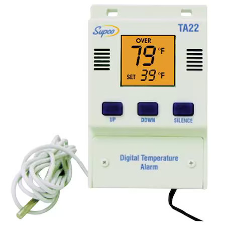 Supco Ta22 Temperature Alarm With Display, Digital