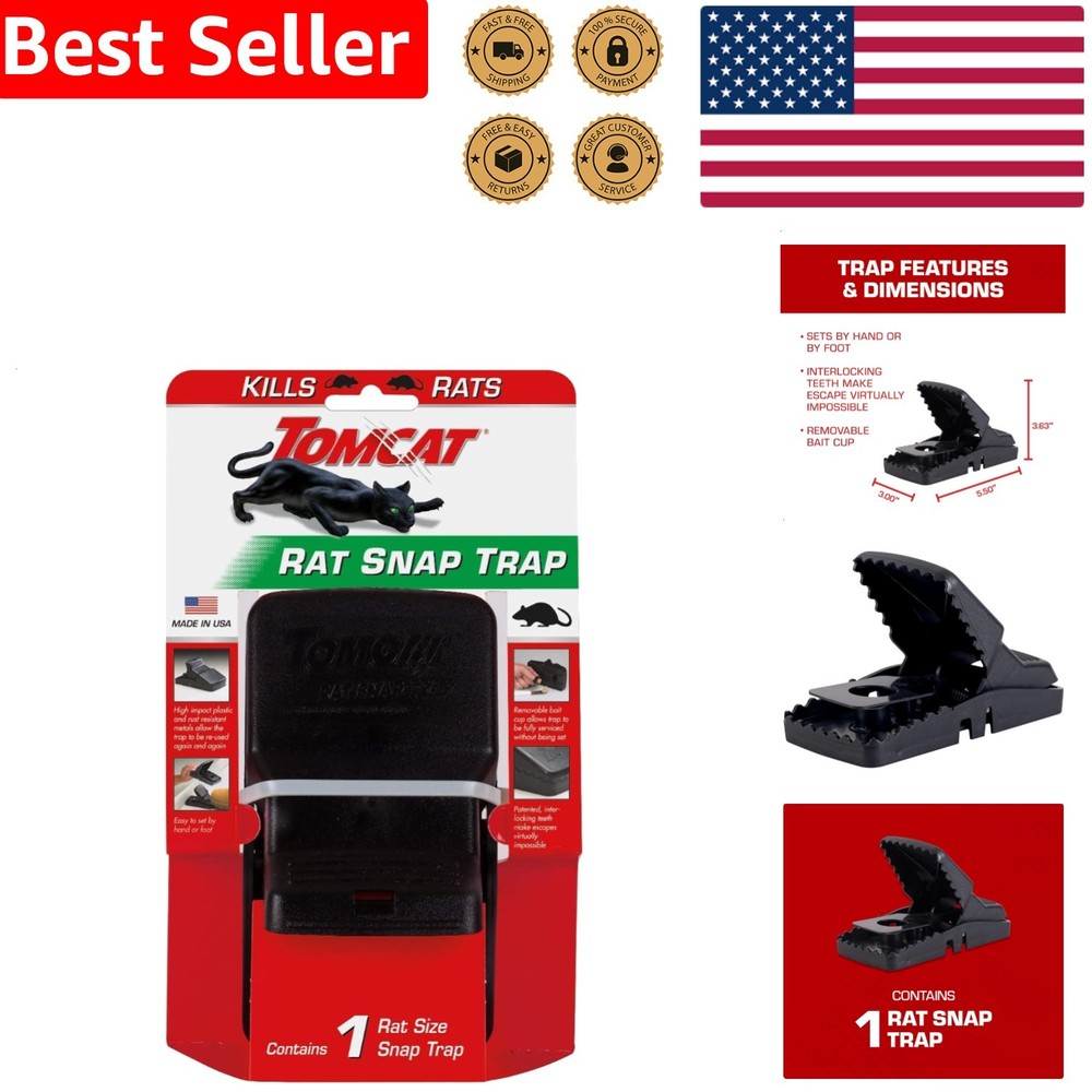 Efficient Rat Snap Trap with Interlocking Teeth - For Reliable Pest Control