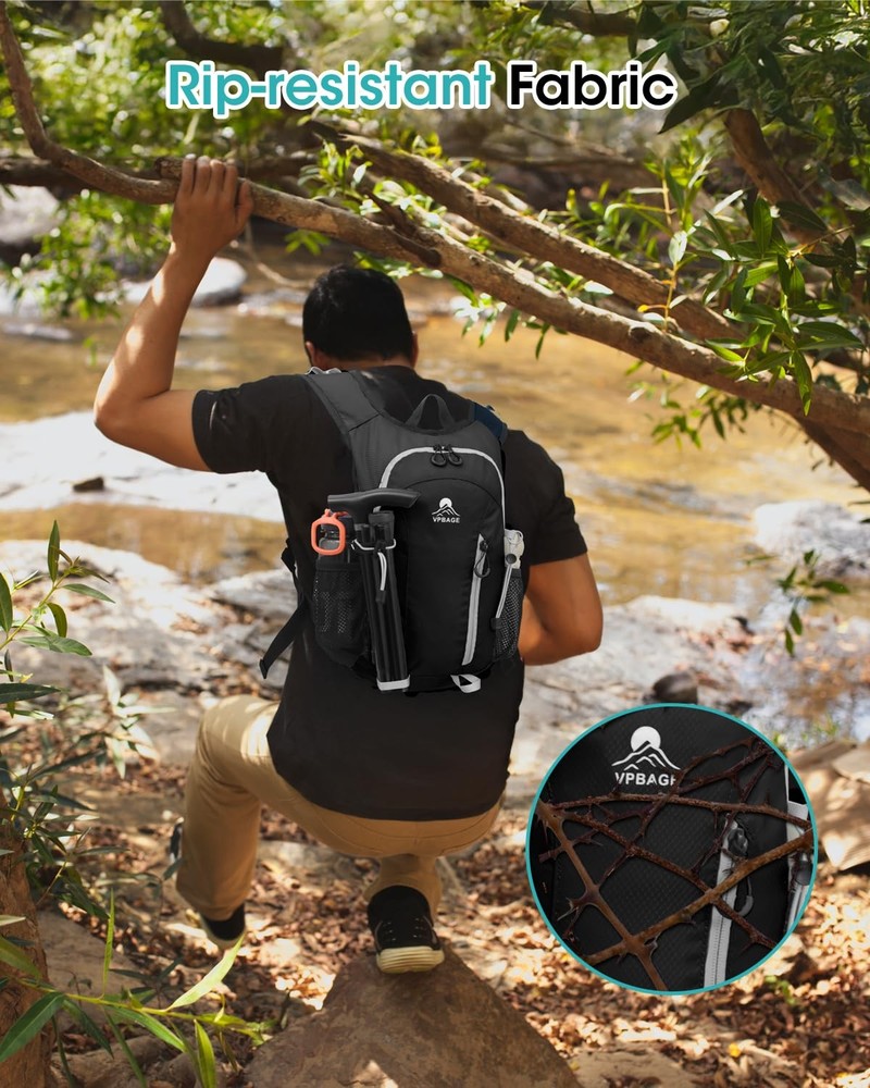 Small Hiking Backpack with Front Holder, Packable Back pack with Chest and Wa...