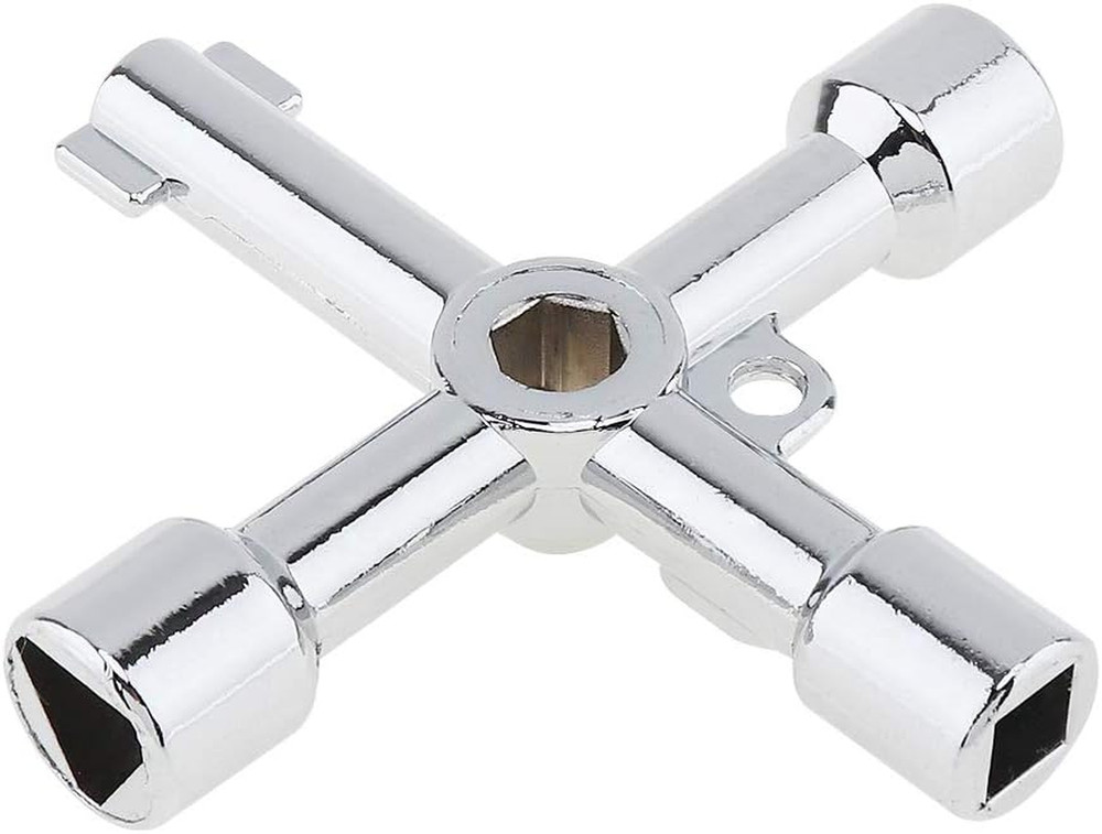 4-Way Multi-Functional Utilities Key Tool for Electric, Water, Gas Meter Boxes &