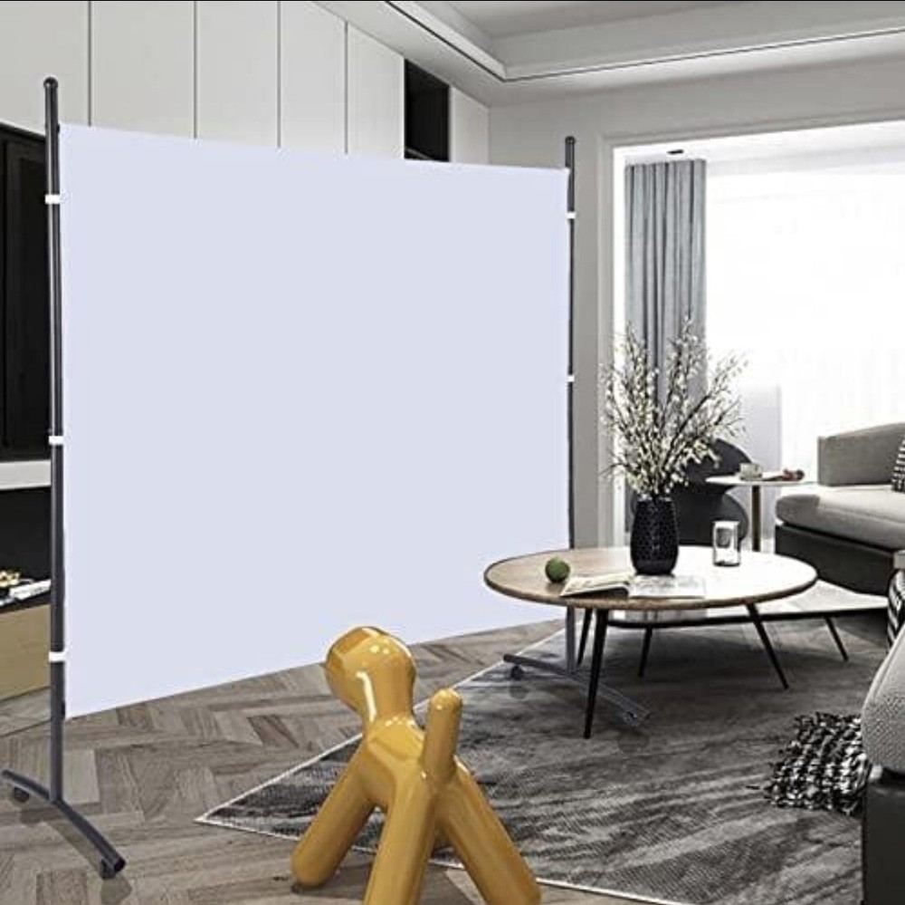 6ft Long One Panel White W/Wheels Room Divider