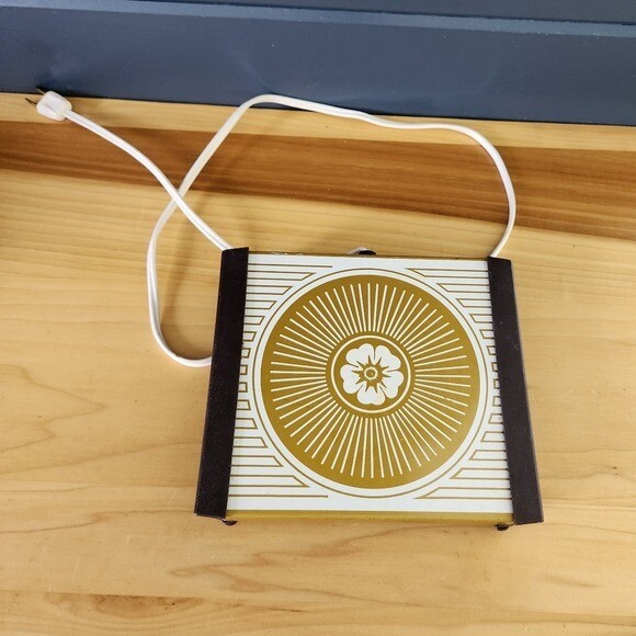 70s/80s Gold and White Warming Plate