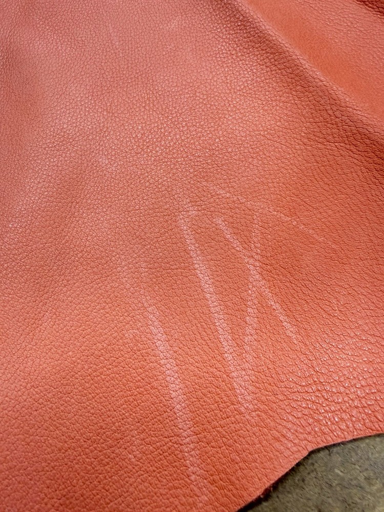 Light Orange Pebble Split Grain Leather for Crafts 20+ SQFT ; 22mm