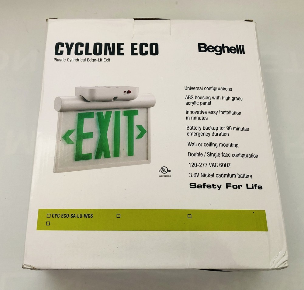 BEGHELLI CYCLONE ECO LED Exit Light - CYC-ECO-SA-LU-WCS