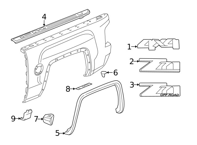 Genuine GM Anthracite Driver Side Pickup Box Side Upper Molding 22987367