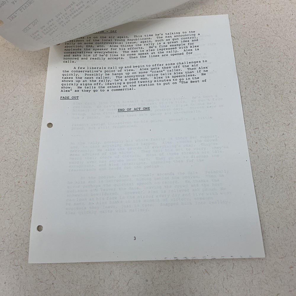 Vintage Family Ties Spec Script Draft Proposal By David Silverman Stephen Both